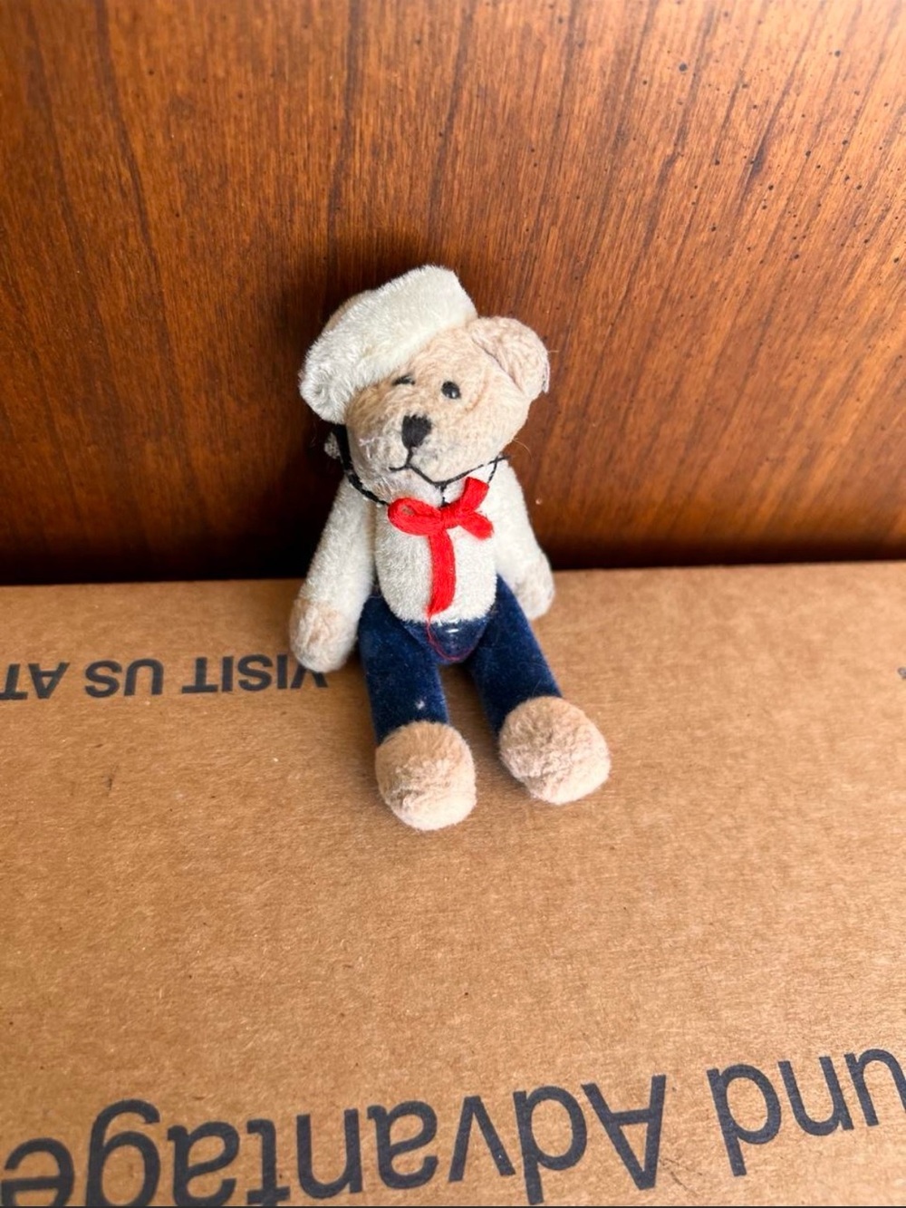 Vintage Plush Sailor Bear with Red Scarf